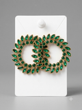 Gilded Emerald Laurel Wreath Statement Ear Cuffs