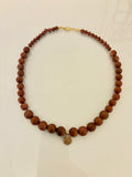 Handcrafted Goldstone & Gold Charm Necklace